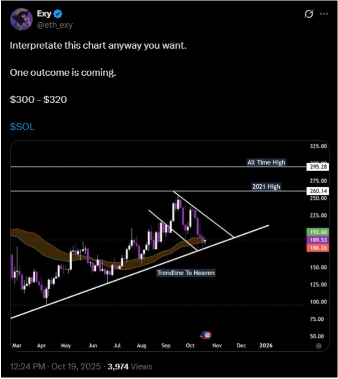 Analyst sagt, SOL könnte $300 erreichen | Quelle: X