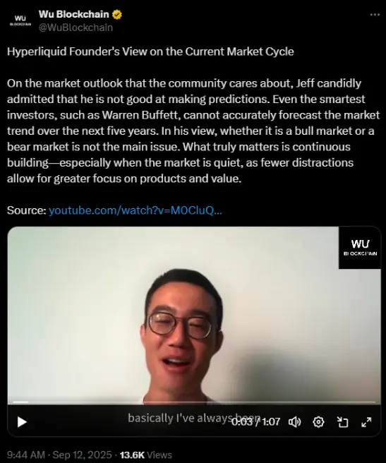 Colin Wu teilt Jeff Yans Ansichten über Zentralisierung und Market Maker | Quelle: X